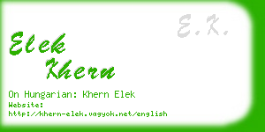elek khern business card